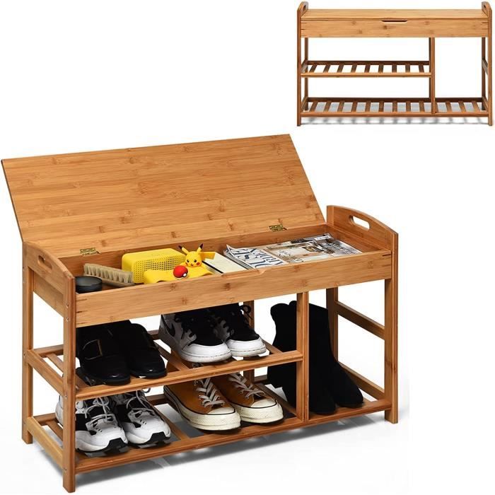 Banc étagère à chaussures à 3 niveaux main image 1