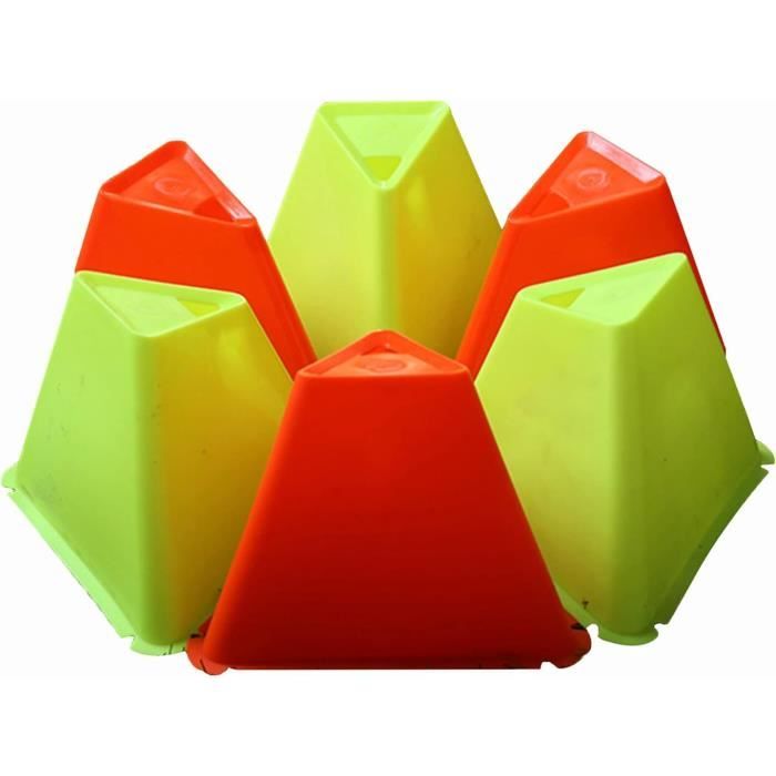 Lot 10 Cônes D’Entraînement Football Focket – Plastique PE Robuste, 8,5 Cm, Couleur Bleu, Marquage Terrain, Agilité, Slalom, Sport & Loisirs