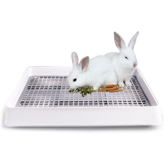 Bac à litière pour lapin avec grille, bac à litière extra large pour cage [544] Cdiscount