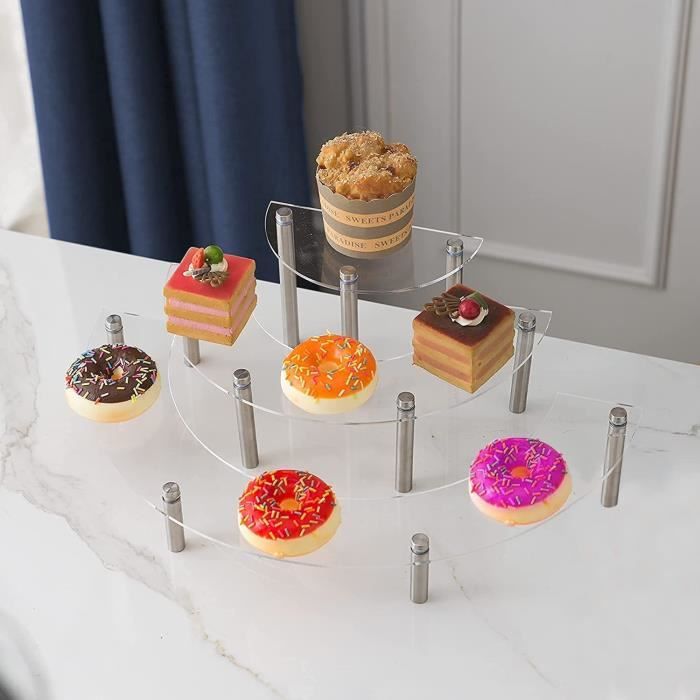 Présentoir à Cupcakes 4 Étagères En Acrylique - Parfait Pour Mariages, Anniversaires Et Événements