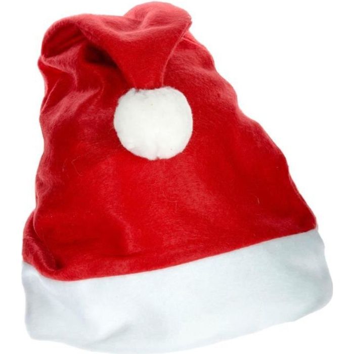 Bonnet adulte de Noël rouge et blanc en feutrine REF/68005