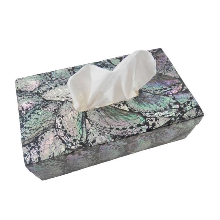 Boîte à Mouchoirs Rectangulaire Bois & Tissu Effet Chêne – Distributeur Élégant 26x13x9 Cm Pour Mouchoirs Standard