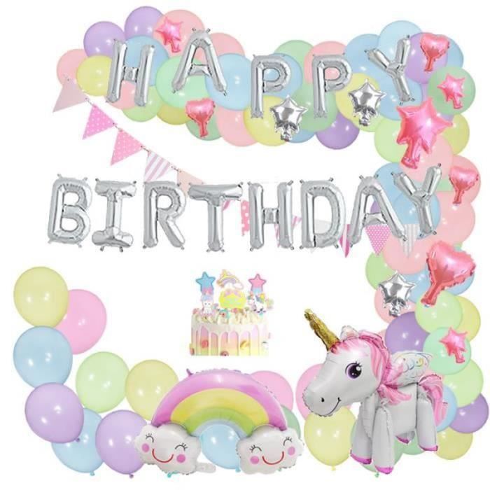 Décoration Anniversaire Licorne - 147 Pièces - Assiettes, Gobelets, Serviettes, Ballons - Fête Enfant Fille