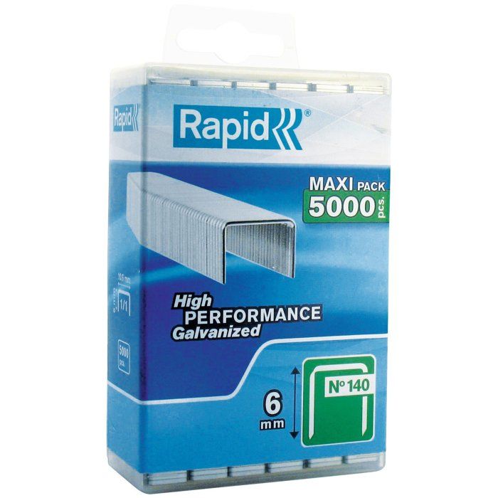 Agrafes en fil plat n° 140 6mm boîte de 5000 RAPID 40303088