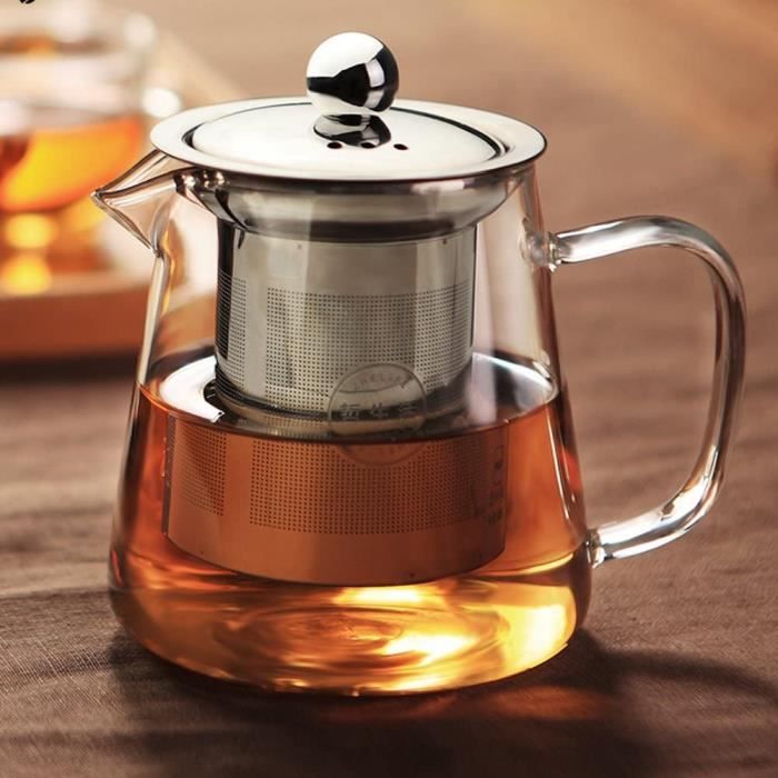 Grande Théière / Cafetière 1L Inox Soudée – Filtre Intégré, Bec Anti-Fuite, Design Élégant