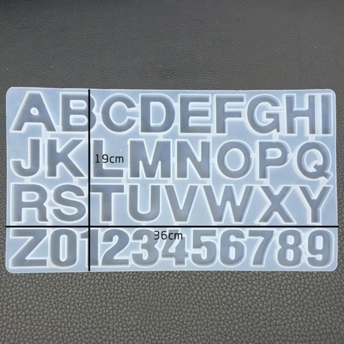 Moule en siliconeB--Moule à lettres en résine époxy, porte clés avec