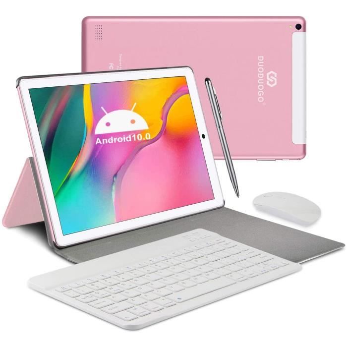 Tablette Tactile 10 Pouces – DUODUOGO – 4GO RAM 64Go ROM – Android 10.0 – Rose – 4G