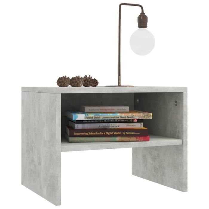 Parfait - Lot de 2 Tables de chevet Scandinave - Meuble de chevet Table console Gris cement 40 x 30 x 30 cm Aggloméré 220572