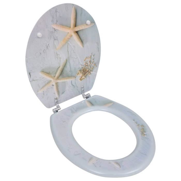 abattant wc en mdf etoiles de mer si ge de toilette salle de bain