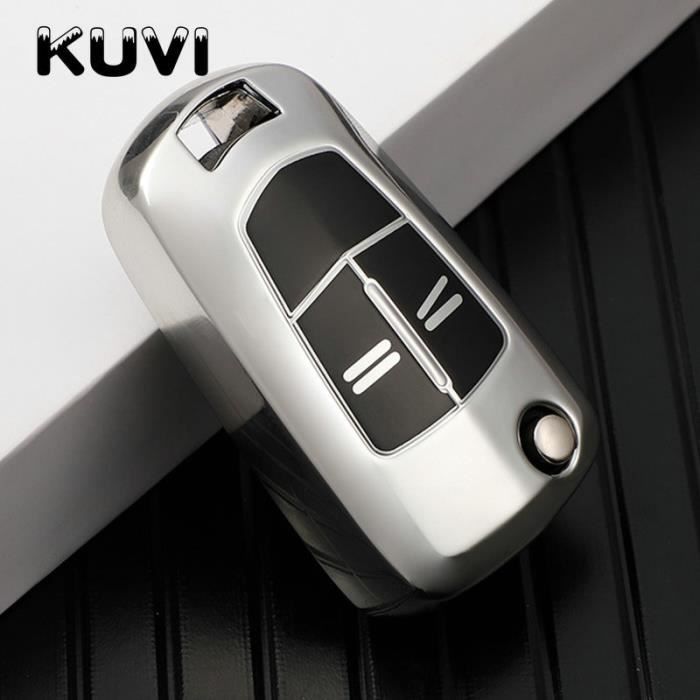Coque clé,Étui pour clé de voiture en TPU, couverture complète pour Vauxhall, Opel, Corsa, Astra, Vectra, Signum, 2 - Type silver