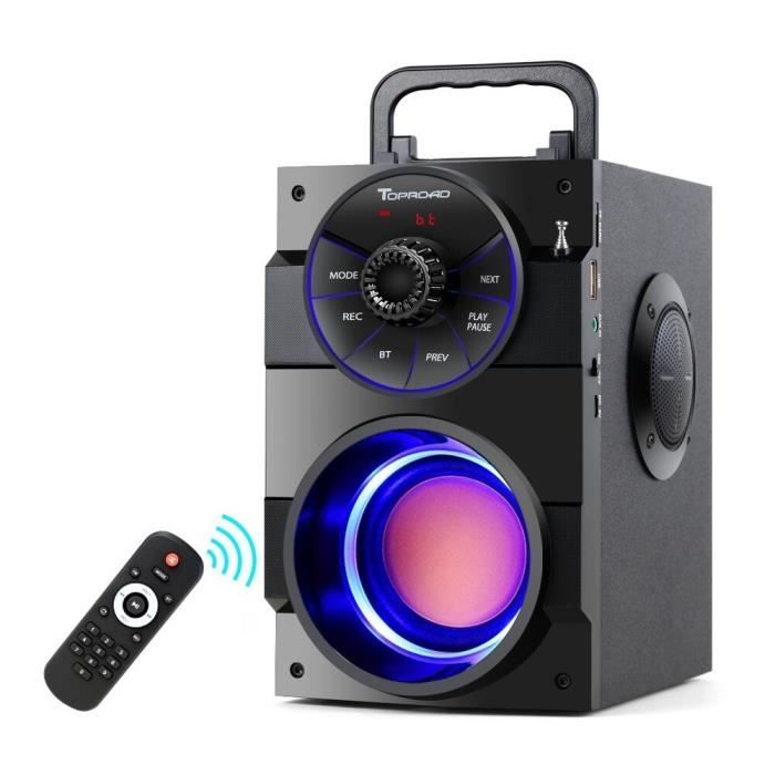 Enceinte nomade,TOPROAD — Enceinte Bluetooth portable,haut-parleur grande  puissance,sans fil,caisses de basses- black speaker - Cdiscount TV Son Photo