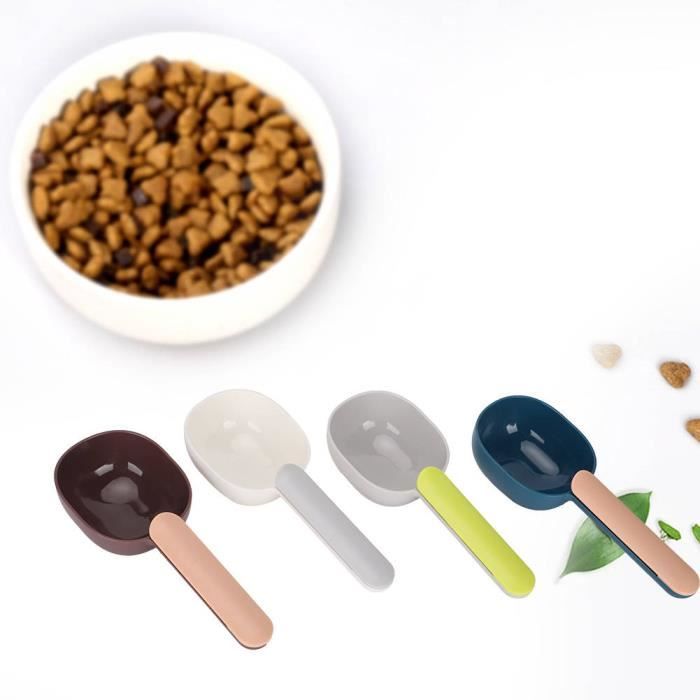 Cuillère à Mesurer Pour Nourriture Animale - 90g Et 50g - Longue Manche - Pour Chiens, Chats, Lapins, Oiseaux - Plastique Robuste