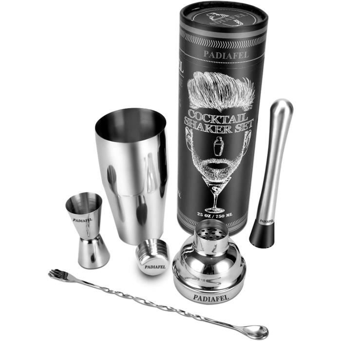 PADIAFEL Shaker Cocktail Shaker Cocktail Professionnel 4 Pices Kit