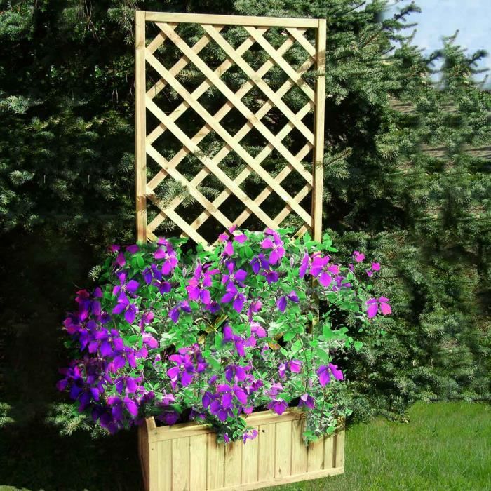Jardiniere En Bois Avec Treillage Grand Modele Passiflore Achat Vente Jardiniere Bac A Fleur Jardiniere En Bois Avec Cdiscount