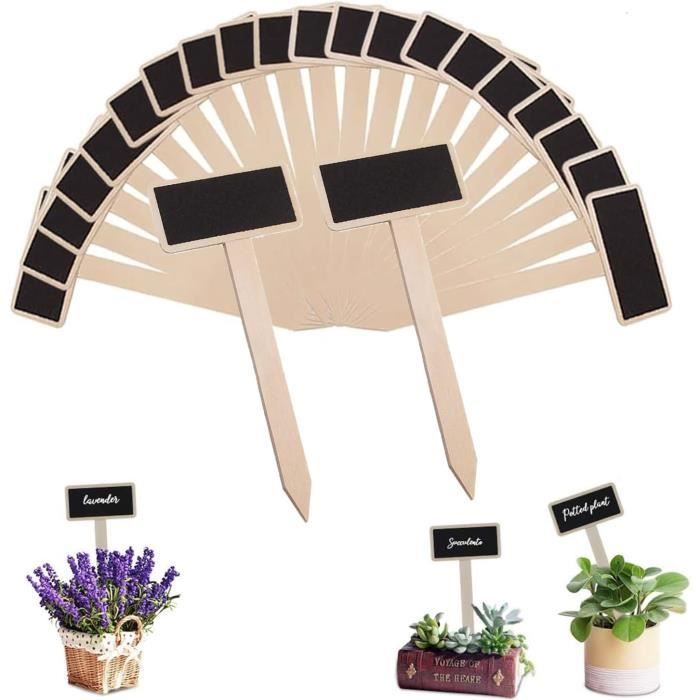30 Étiquettes De Jardin En Bois Avec Surface Tableau Noir - Pour Plantes, Herbes, Semis