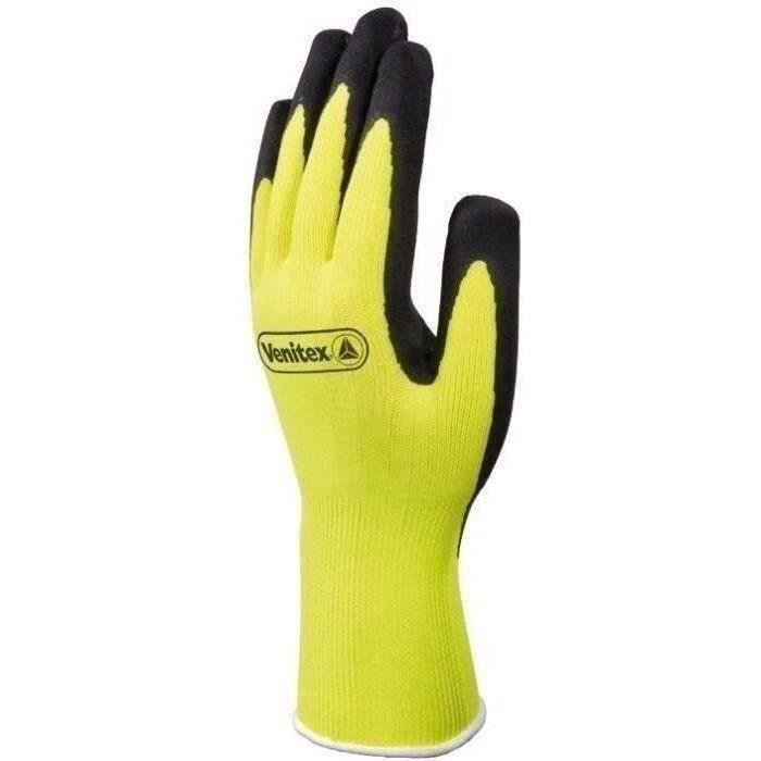 Gants anti-coupure tricot polyester jaune fluo taille 9 - DELTA PLUS - VV73309