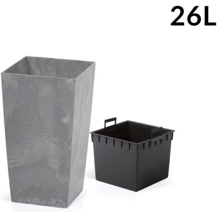Pot De Fleurs Bac A Fleur Cache Pot Jardiniere Style Beton Anthracite 26 Litres Terrasse Jardin Interieur Exterieur Achat Vente Jardiniere Bac A Fleur Pot De Fleurs Bac A Fleur Cdiscount
