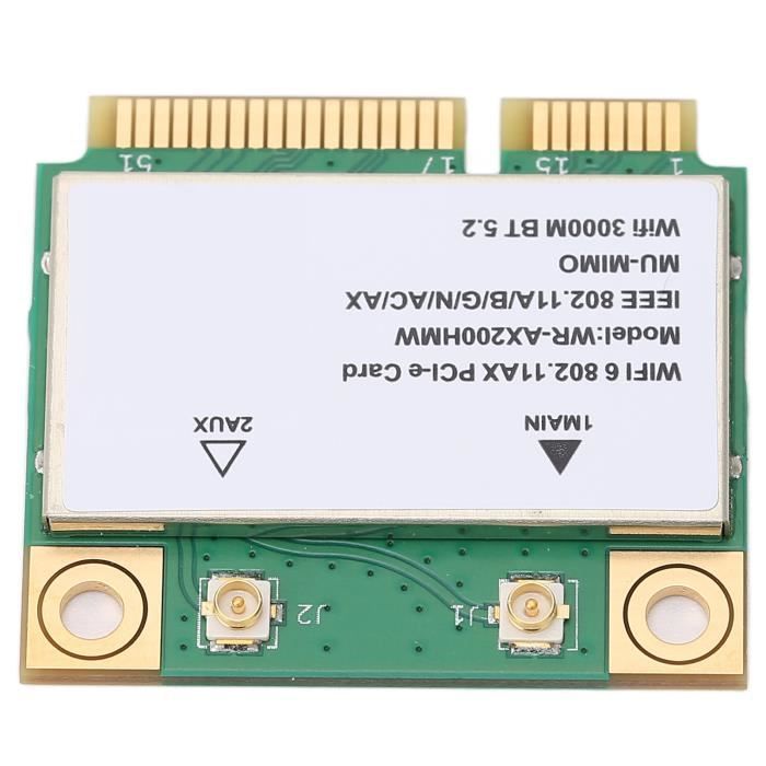 Carte Wi-Fi 6 MT7921K Double Bande 2974M + Bluetooth 5.1 - NGFF M.2, Compatible Windows 10/11, Pour PC Bureau/Portable