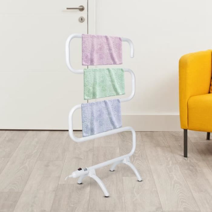 Porte-serviettes De Sol Pliable En Acier Inoxydable - Design En Z à 3 Barres, Pour Salle De Bain Ou Cuisine