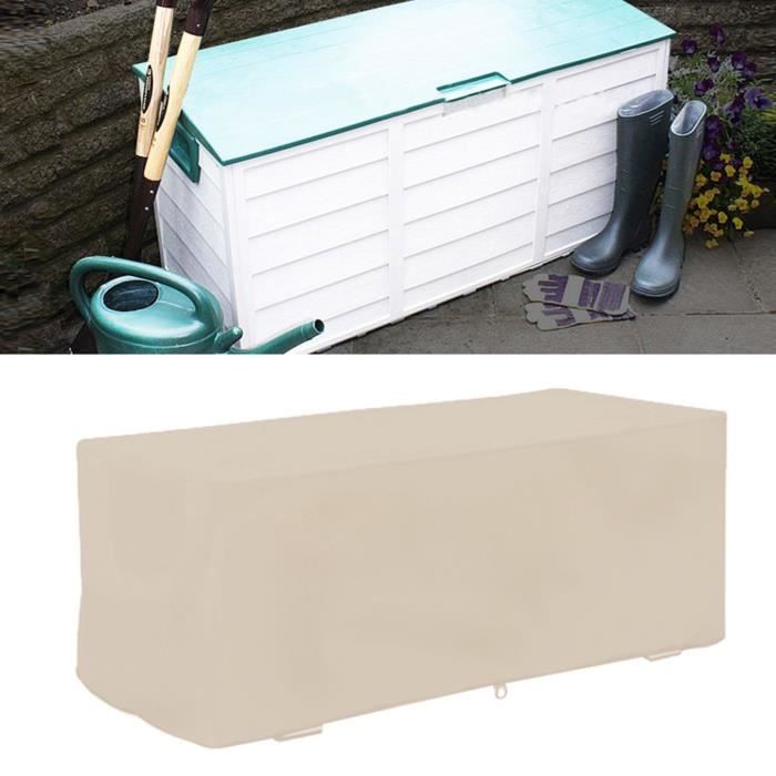 Housse De Coffre Extérieur 130x60x71 Cm - Tissu Oxford 210D Imperméable - Corde Réglable - Toute Saison - 5