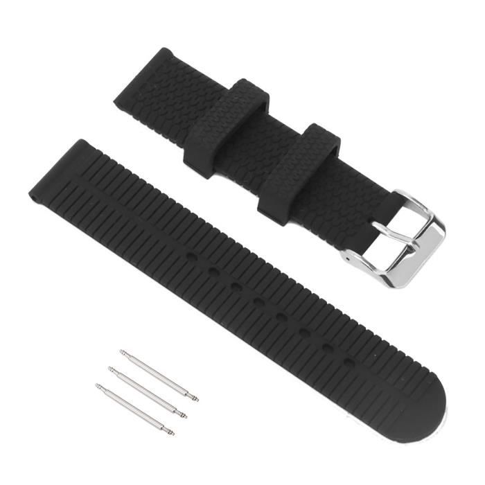 Lot De 6 Attaches De Montre 22mm En Caoutchouc Noir - Boucles Et Anneaux De Sangle - Neuf