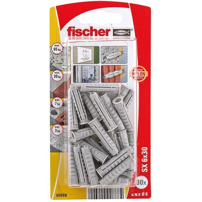 Fischer 30 chevilles pour murs pleins Ã6x30mm
