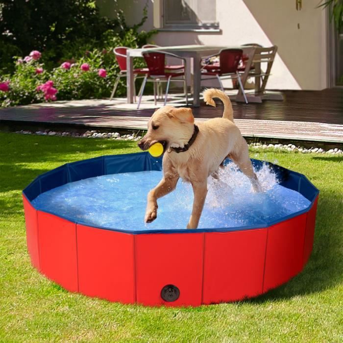 id market - piscine pliable xxl pour chien baignoire 120 x 30 cm