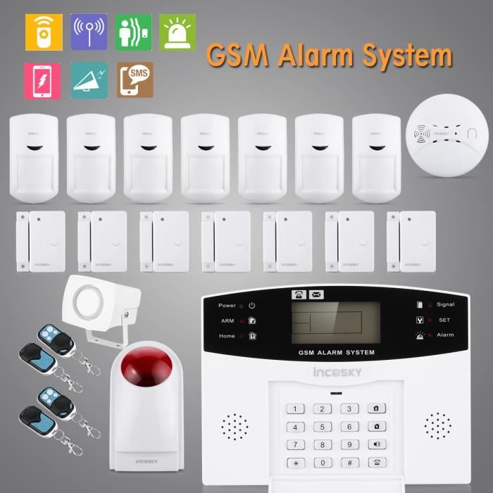 Incosky Pack Alarme Maison Sans Fil 2 5 Lcd Focntion Gsm Et Sirene Achat Vente Kit Alarme Incosky Pack Alarme Maison Cdiscount