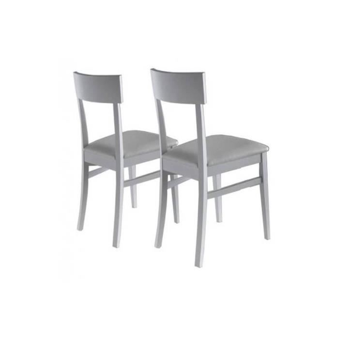 chaises vintage - inside - lot de 2 chaises new age blanches - bois - simili