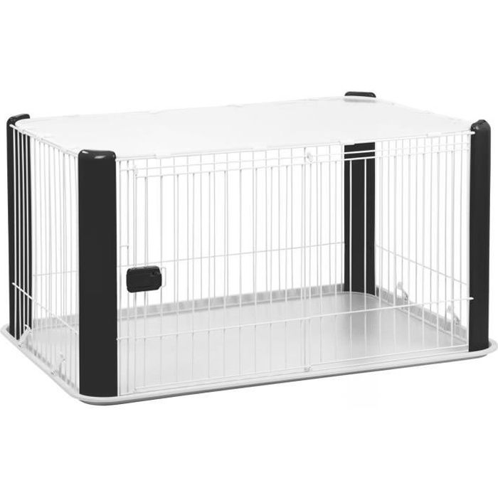 Meilleurs prix pour IRIS OHYAMA -  Parc à chiot / Enclos d'intérieur - Porte coulissante verrouillable - Pour chien - Pet Circle - Noir