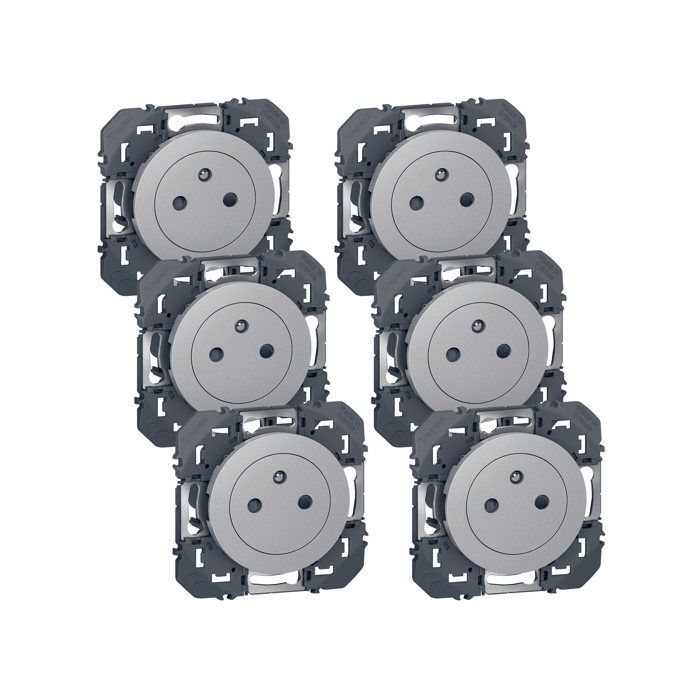 Prise de courant - Legrand - Dooxie 300454 - Lot de 6 - Aluminium - 16A - Intérieur