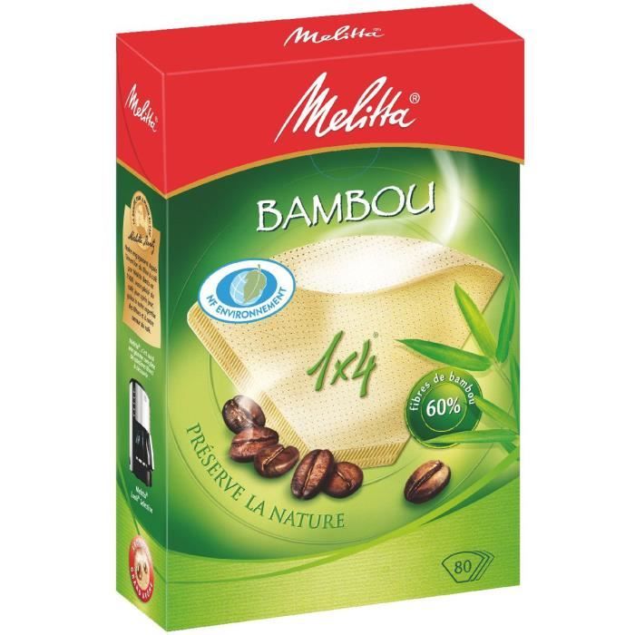 MELITTA 80 filtres à café Bambou 1x4