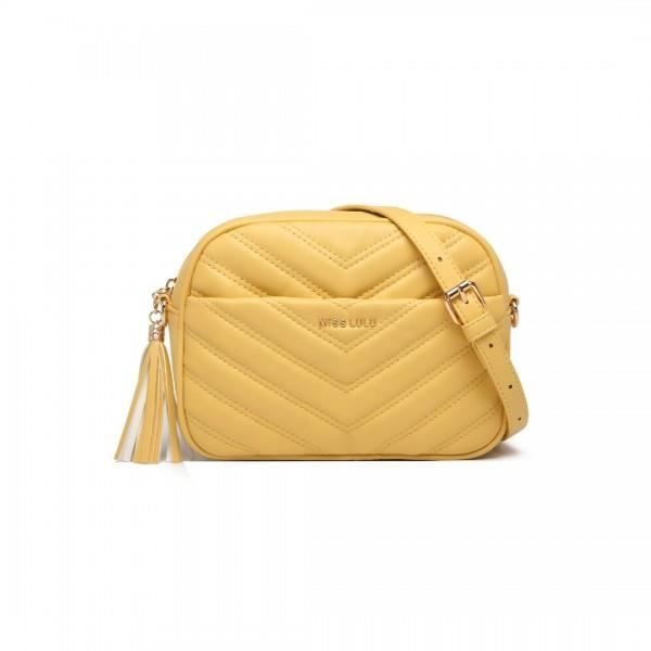 miss lulu sac à main femme petit sac bandoulière femme pu porté epaule tout ville voyage shopping mode chic jaune