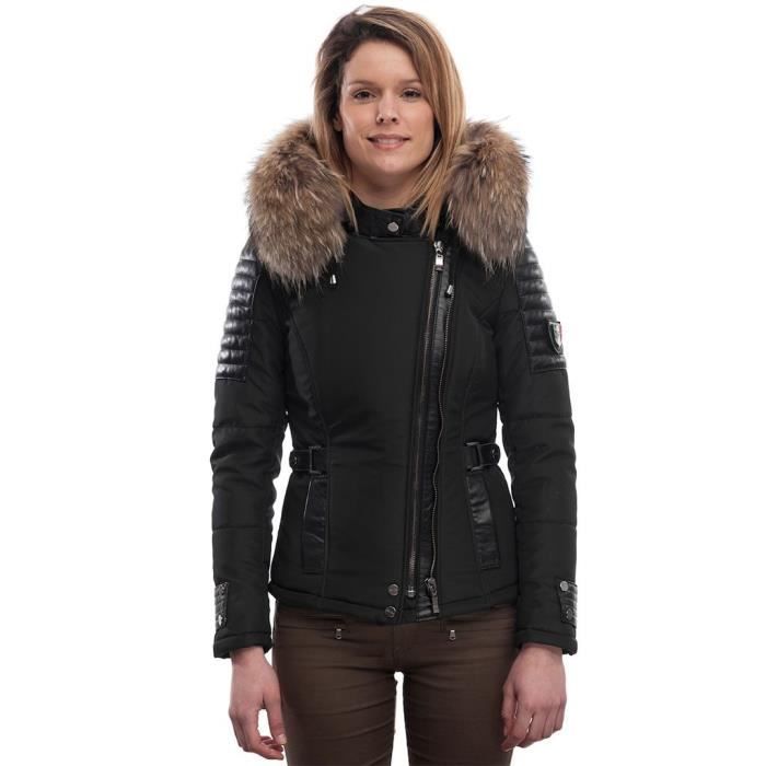 Doudoune femme fourrure noir clearance