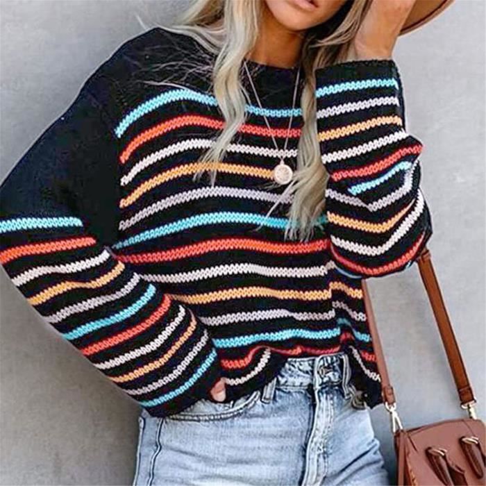 Hotouch Pull Chaud Pour Femme à Manches Longues Et Col Carré