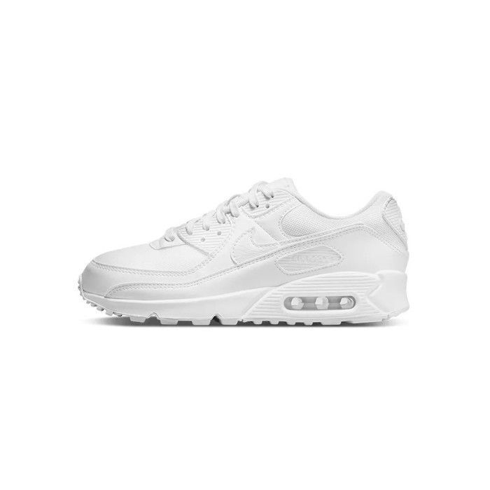 Basket Femme NIKE Air Max 90 Blanc Cuir Lacets Semelle