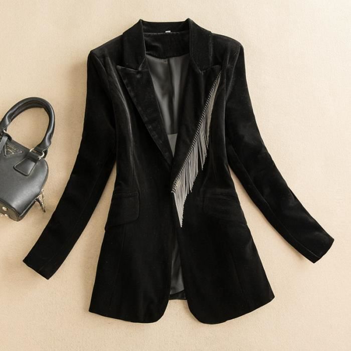 Manteau velours shop noir femme