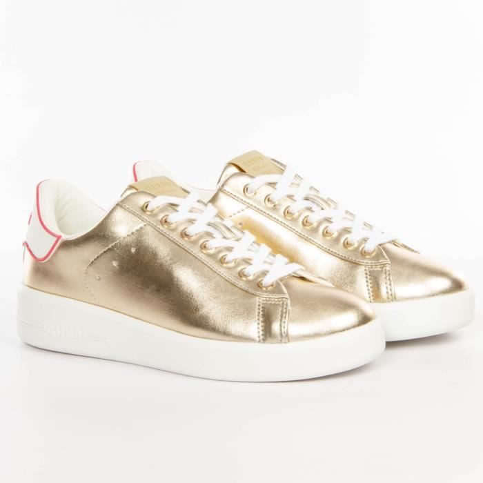 Basket Guess Femme Original gold Jaune Synthetique Authentique Chaussure Guess Femme Jaune Cdiscount Chaussures