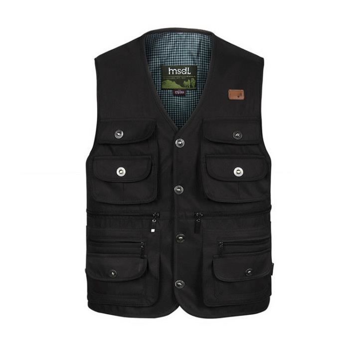 Gilet De Pêche Sans Manches Homme - Multi-Poches Et Respirant - Pour Outdoor