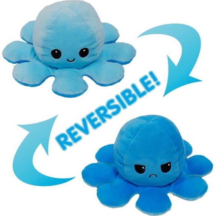 UAIUI 1 pi/èce Pieuvre Mignonne en Peluche Jouets Poup/ée de Poulpe Flip Double-Sided Poup/ée danimaux en Peluche de Poulpe R/éversible Doux Cadeaux de Jouets Cr/éatifs pour Enfants Famille Amis