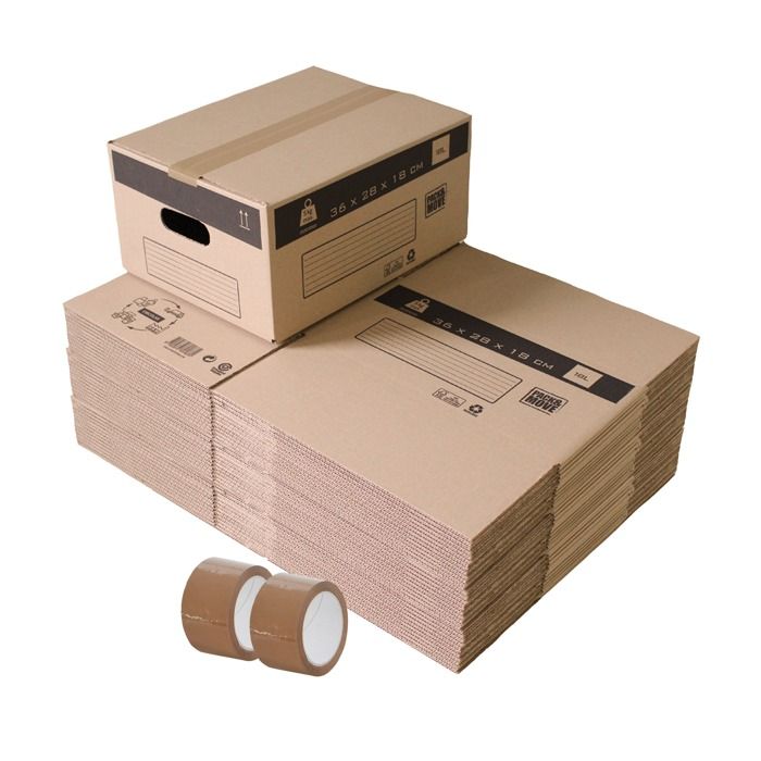 Lot de 40 cartons de déménagement 18L - 36x28x18 cm - Made in France - Pack & Move