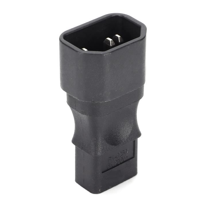 Adaptateur Secteur à Angle Droit IEC320 C7 Vers C8, Adaptateur D'alimentation C7-C8 à 90 Degrés, Convertisseur CA Mâle Vers Femelle à Angle Ascendant à 2 Broches, Couleur Noire