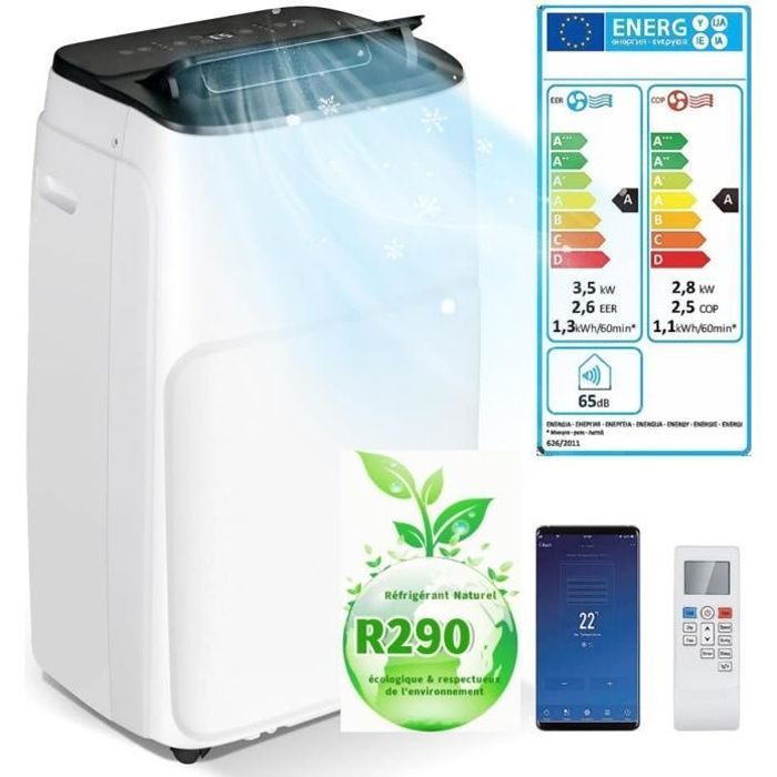 RELAX4LIFE Climatiseur Mobile 5 en 1 Silencieux 12000BTU Commande — free download