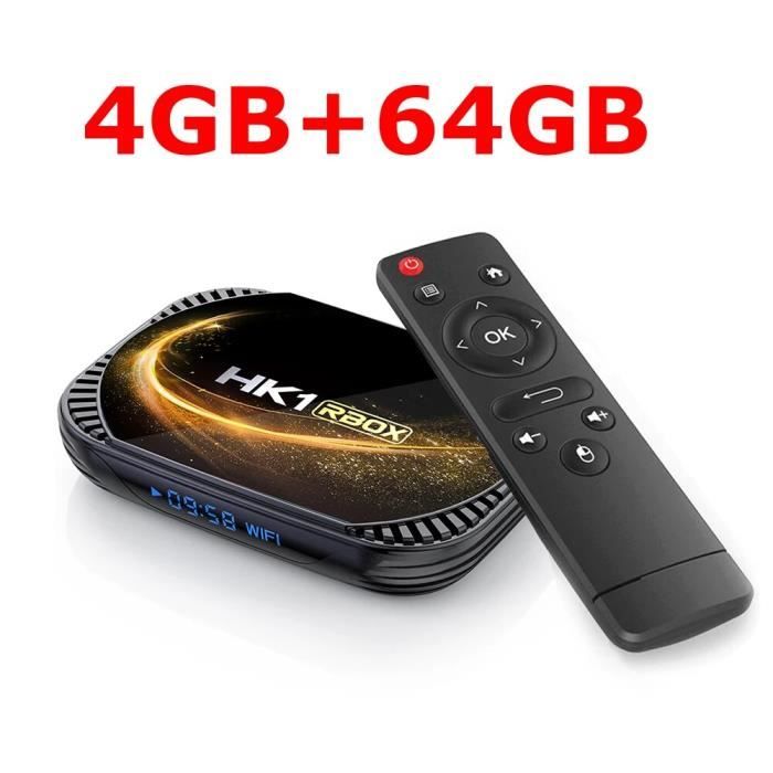 Boîtier TV Android 4K Ultra HD 2025 – Processeur Quad-Core Puissant, 4 Go RAM + 32 Go Stockage, WiFi 6 Double Bande, Bluetooth 5.0, HEVC H.265 10 Bits, Streaming Fluide Netflix Disney+