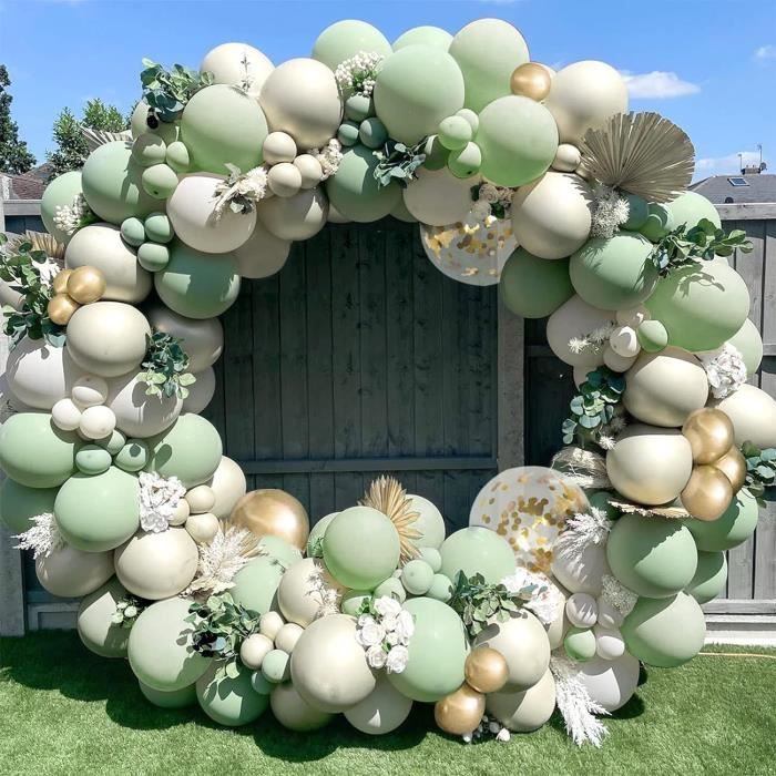 Birthday Decoration Déco Anniversaire Ballons Vert Et Or Bukuhlio - Kit Guirlande, Bannière Joyeux Anniversaire Ballon Anniversaire