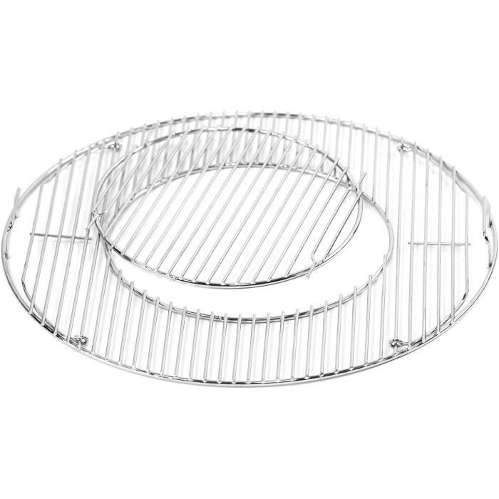 Grille Barbecue Acier Inoxydable Ø57 Cm - Compatible Weber - Pour Charbon De Bois
