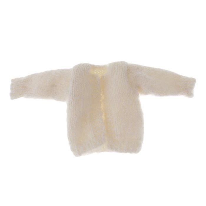 manteau pull de poupee a main en laine vetements decors pour fille poupee 1 6 bjd blanc 166 cdiscount jeux jouets