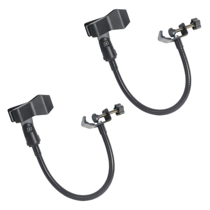 Support Micro Flexible Type Col De Cygne Avec Pince Bureau - Réglable 360° - Pour Studio, Podcast, Streaming