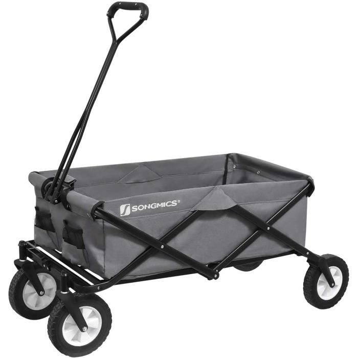Songmics Chariot De Jardin Remorque A Main 97l Capacite 80 Kg