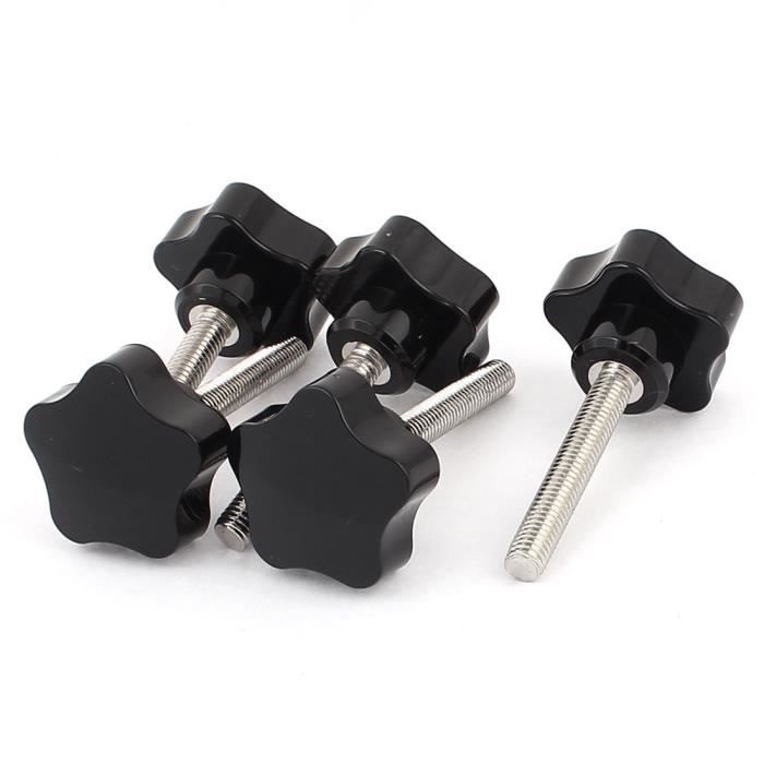 Sourcingmap/® 5/ PCS M8/ x 35/ mm Filetage m/âle /à vis on type /étoile T/ête de serrage Bouton Grip